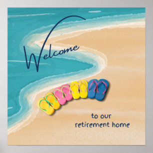 Welcome to our Retirement Home Beach Themed Poster