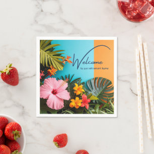 Welcome to our Retirement Home Tropical Themed Napkins