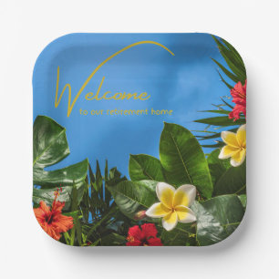 Welcome to our Retirement Home Tropical Themed  Paper Plates