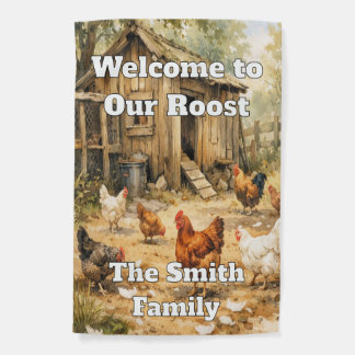 Welcome to Our Roost Custom Henhouse-Themed Flag