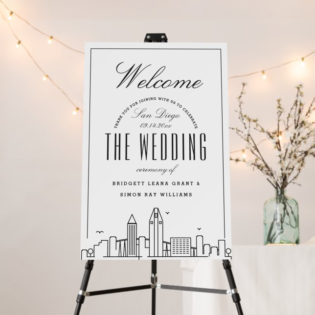 Welcome to Our San Diego Wedding! Foam Board (In Situ (Stand))