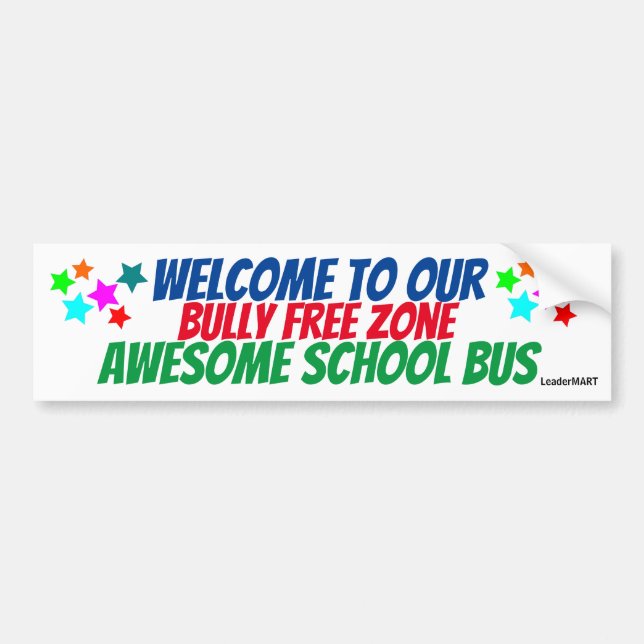 Welcome to our ... School Bus! Bus Step Signage Bumper Sticker (Front)