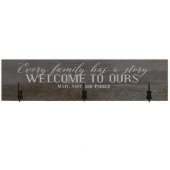 Welcome To Our Story Romantic Barnwood Coat Rack (Front)