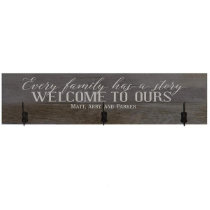 Welcome To Our Story Romantic Barnwood Coat Rack