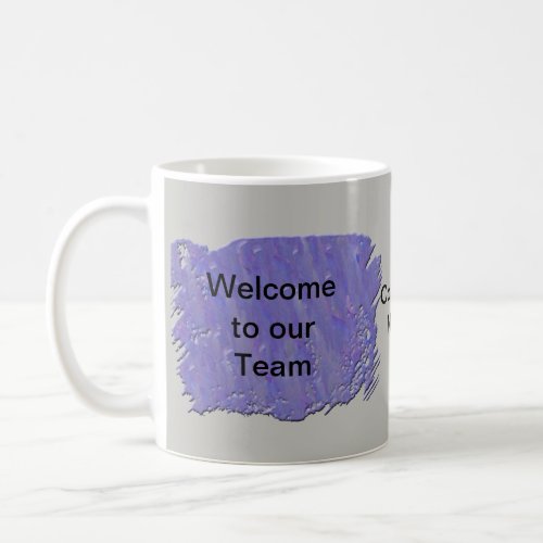 Welcome to Our Team Abstract Purple Gray Coffee Mug