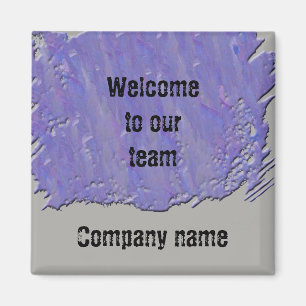 Welcome to Our Team Artistic Purple Gray Design Magnet