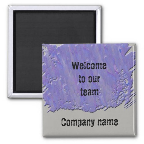 Welcome to Our Team Artistic Purple Gray Design Magnet