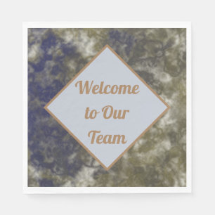 Welcome to Our Team Blue Gold Abstract Business Napkins