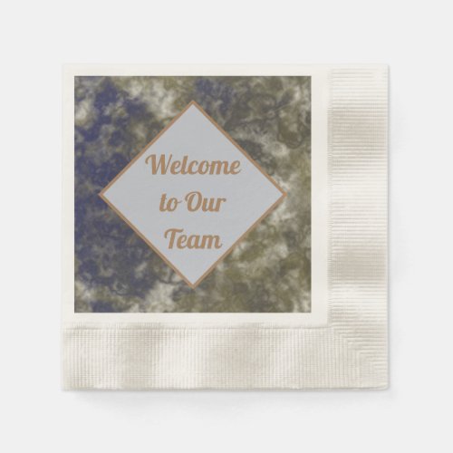 Welcome to Our Team Blue Gold Abstract Business Napkins