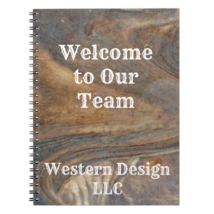 Welcome to Our Team Brown Woodgrain Professional Notebook