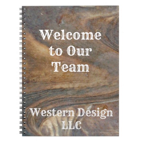 Welcome to Our Team Brown Woodgrain Professional Notebook