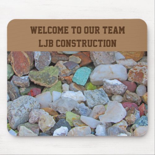 Welcome to Our Team Colorful Rocks New Employee Mouse Pad