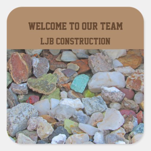 Welcome to Our Team Colorful Rocks New Employee Square Sticker