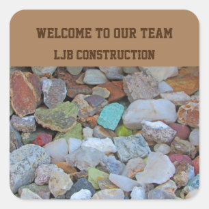 Welcome to Our Team Colorful Rocks New Employee Square Sticker