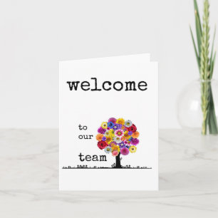 Welcome to Our Team, Colorful Tree, New Employee Card