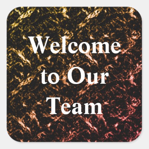 Welcome to Our Team Elegant Metallic Gold Employee Square Sticker