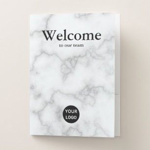 Welcome to Our Team Faux Marble New Employee Pocket Folder