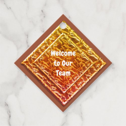 Welcome to Our Team Metallic Gold New Employee Favor Tags