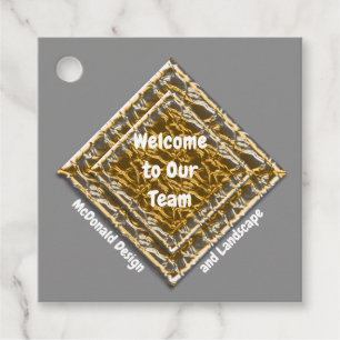 Welcome To Our Team Metallic Gold Silver Employee  Favor Tags
