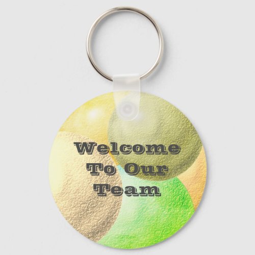 Welcome To Our Team Pastel Circle Office Teamwork Keychain