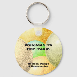 Welcome To Our Team Pastel Employee Appreciation Keychain