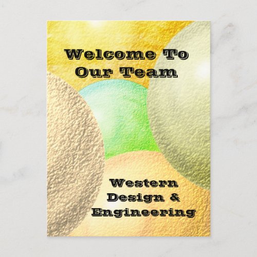 Welcome To Our Team Pastel Employee Appreciation Postcard