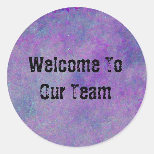 Welcome To Our Team Purple Workplace Employee Classic Round Sticker