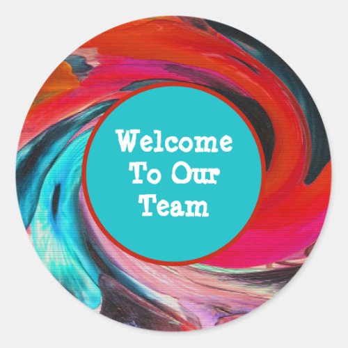 Welcome To Our Team Vivid Tie Dye New Employee Classic Round Sticker