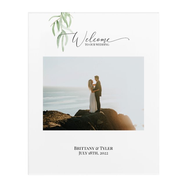 Welcome to Our Wedding Acrylic Photo Sign Acrylic  Acrylic Print (Front)