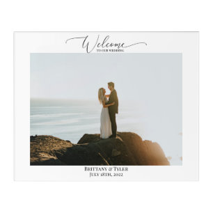 Welcome to Our Wedding Acrylic Photo Sign Acrylic Print