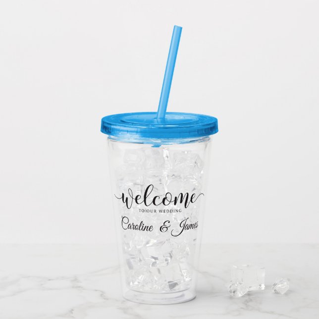 Welcome to Our Wedding  Add Name  Acrylic Tumbler (Back Ice)