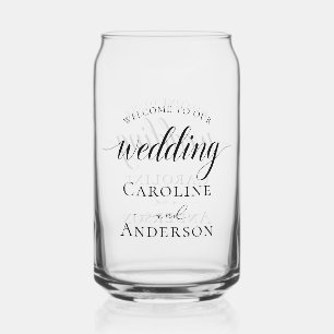 Welcome to Our Wedding  Add Name  Can Glass