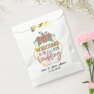 Welcome to our Wedding add names date Favor Bag