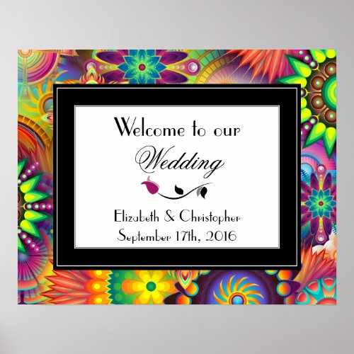 Welcome To Our Wedding Art Deco Style Poster