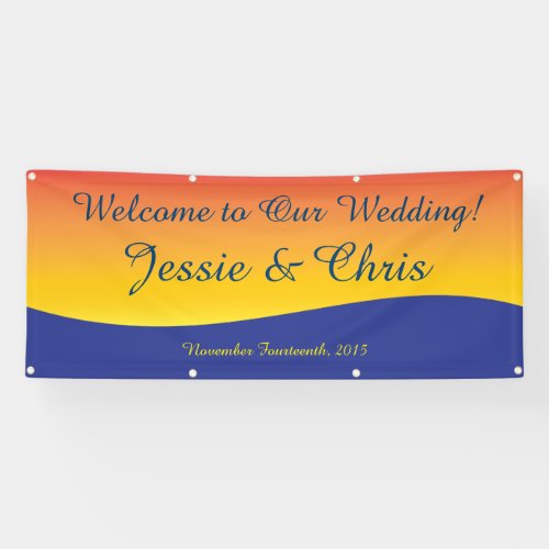 Welcome to Our Wedding Beach Background Banner