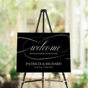 Welcome To Our Wedding Black Sign