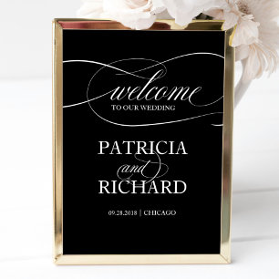 Welcome to our Wedding Black Sign