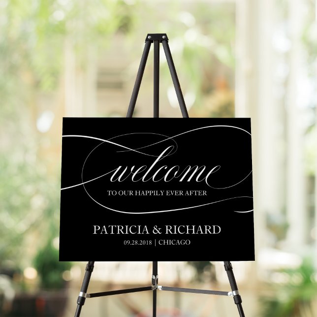 Welcome To Our Wedding Black Sign (Creator Uploaded)