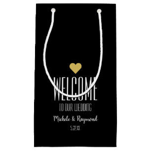 Welcome to Our Wedding Black Small Gift Bag