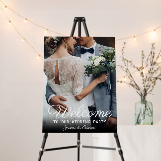 Welcome To Our Wedding Black White Chic Reception  Foam Board
