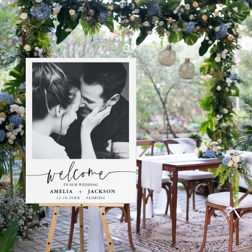 Welcome to our Wedding Black  White Photo Foam Board