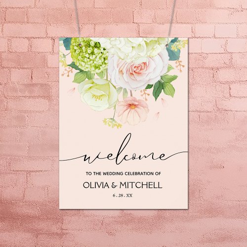 Welcome to Our Wedding Blush Pink Poster