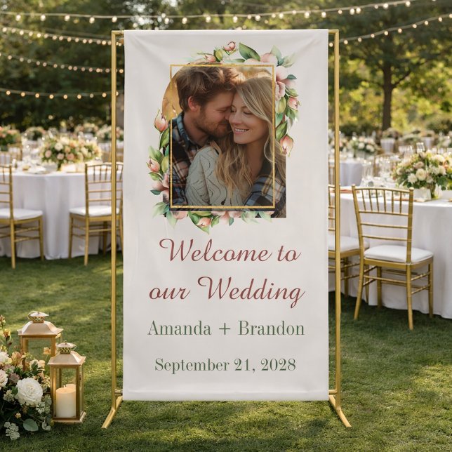 Welcome to our Wedding Boho Floral Arch Photo Banner (Creator Uploaded)