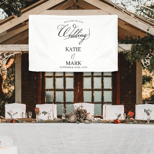 Welcome To Our Wedding Calligraphy Hanging Banner