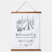 Welcome to Our Wedding Camping Sketch Wedding Hanging Tapestry | Zazzle