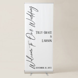 Welcome to Our Wedding Casual Typography Retractable Banner