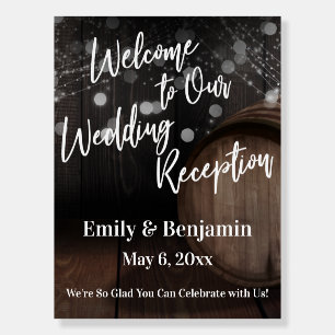 Welcome to Our Wedding Celebration Barrel & Lights Foam Board