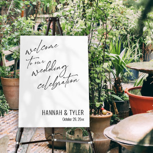 Welcome to Our Wedding Celebration Black & White Foam Board