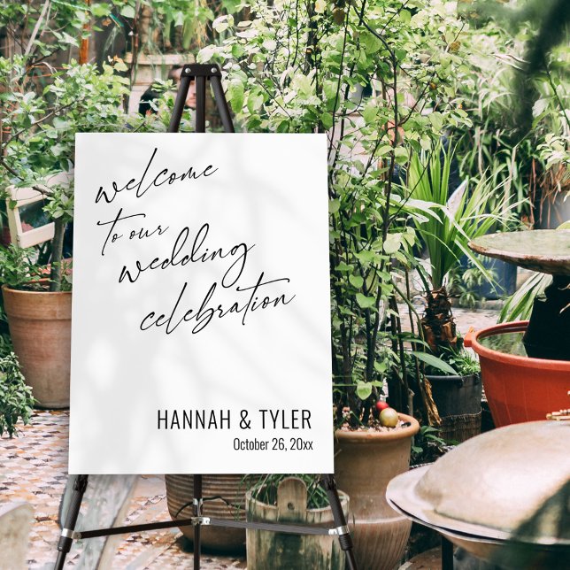 Welcome to Our Wedding Celebration Black & White Foam Board (Creator Uploaded)