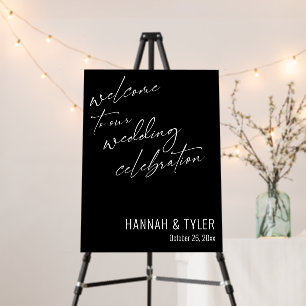 Welcome to Our Wedding Celebration Simple Black Foam Board